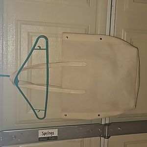 Faux suede and faux leather cream Ulta tote.